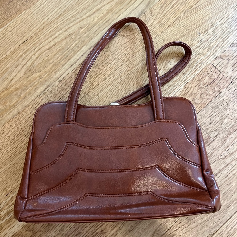 Elegant Vintage Brown Leather Handbag